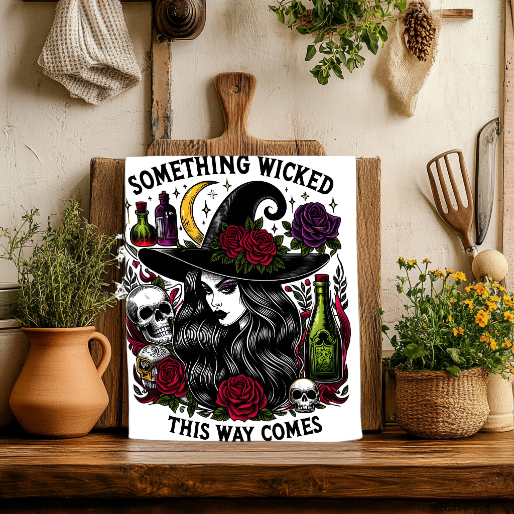 Something Wicked This Way Comes Dish Towel