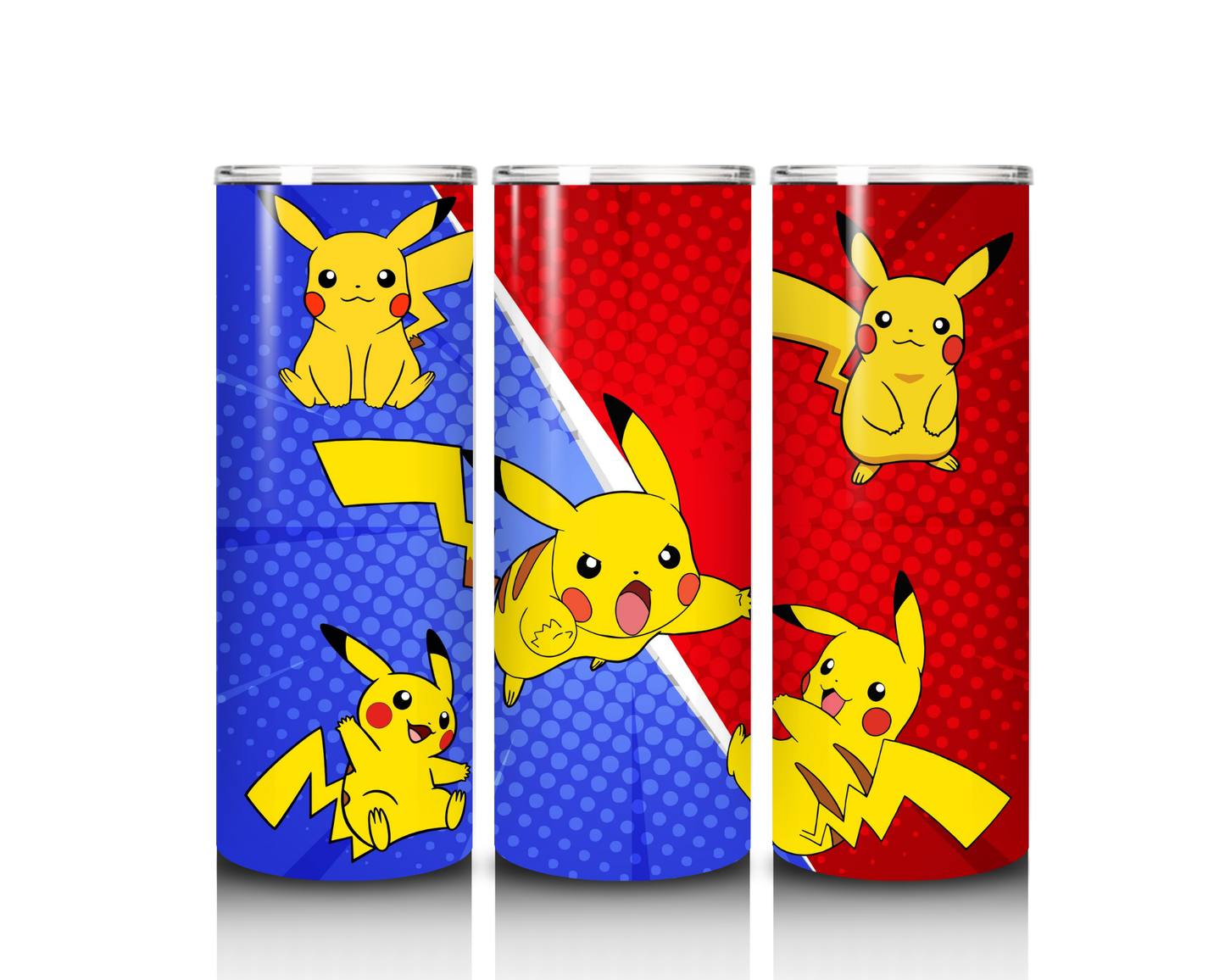 20 oz Red, White and Blue Pikachu Tumbler