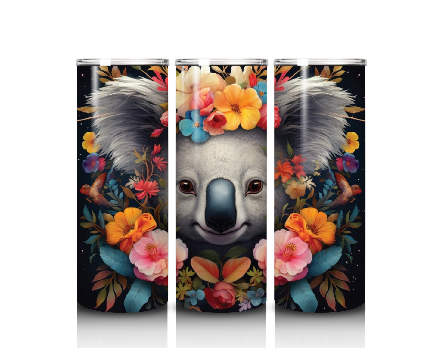 20 oz Floral Koala Tumbler