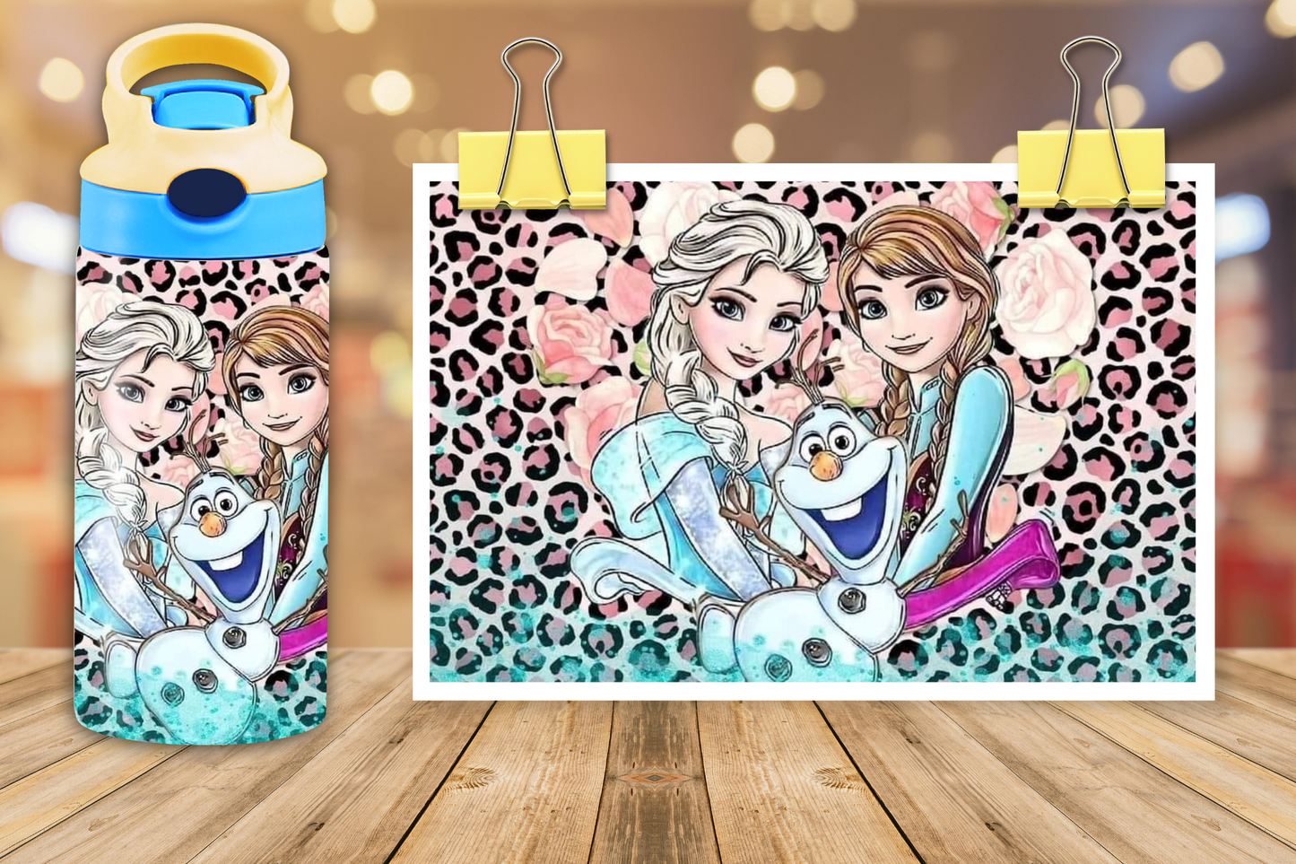 12 oz Elsa and Anna Water Bottle