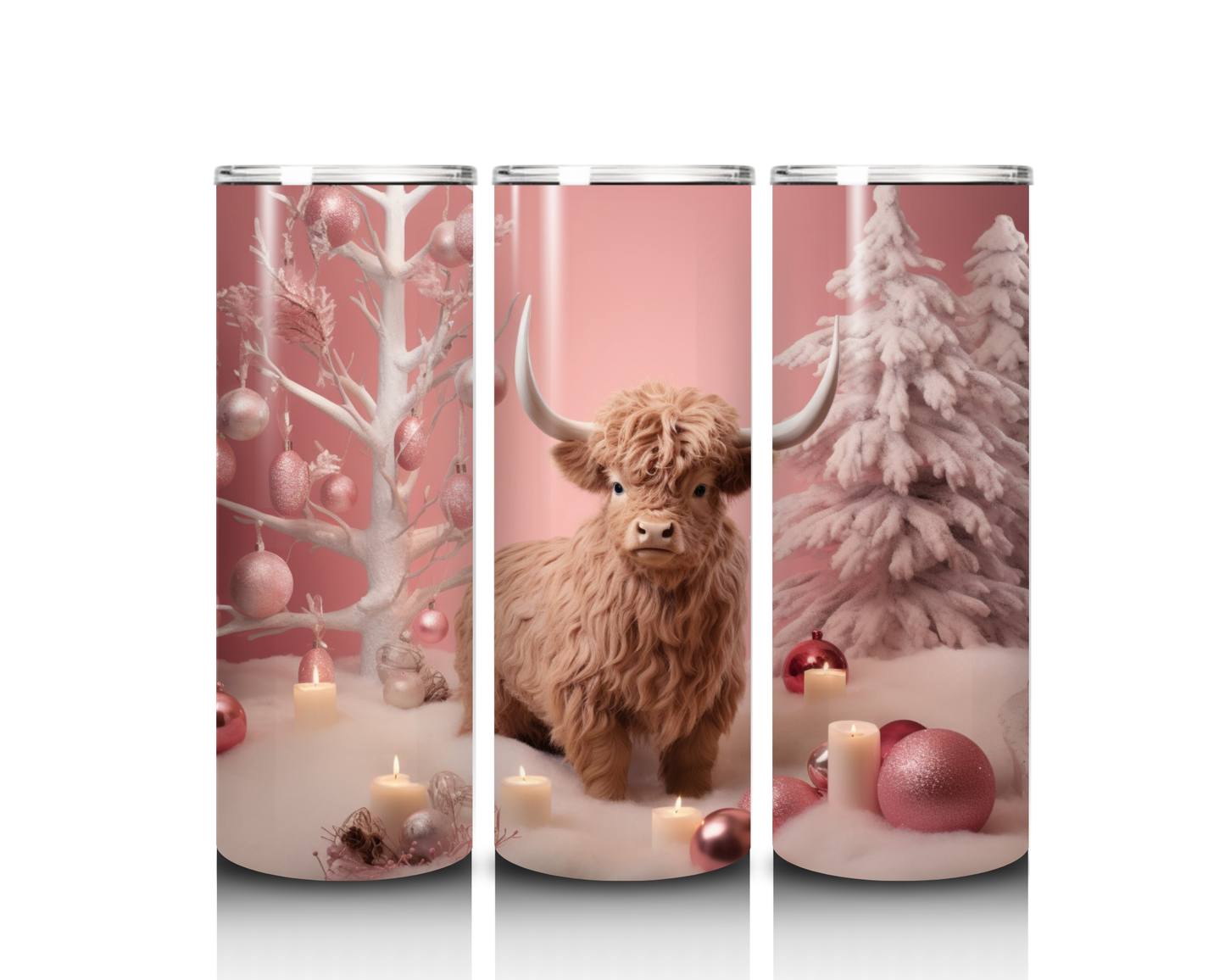 20 oz Christmas Highland Cow Tumbler