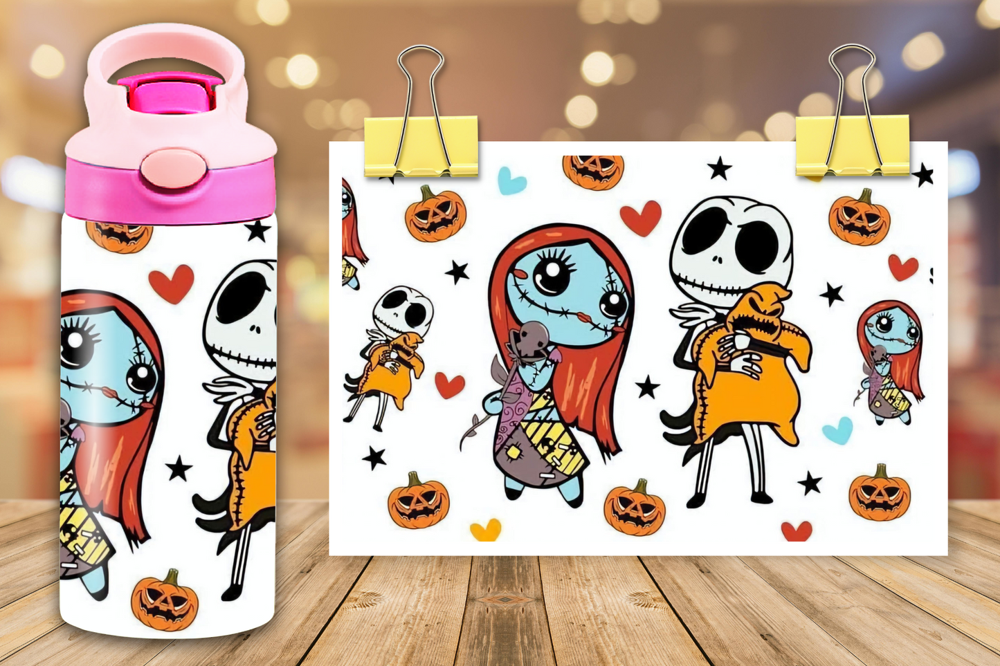 12 oz Jack and Sally Water Bottle