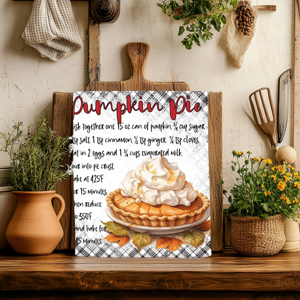 Pumpkin Pie Recipe Dish Towel