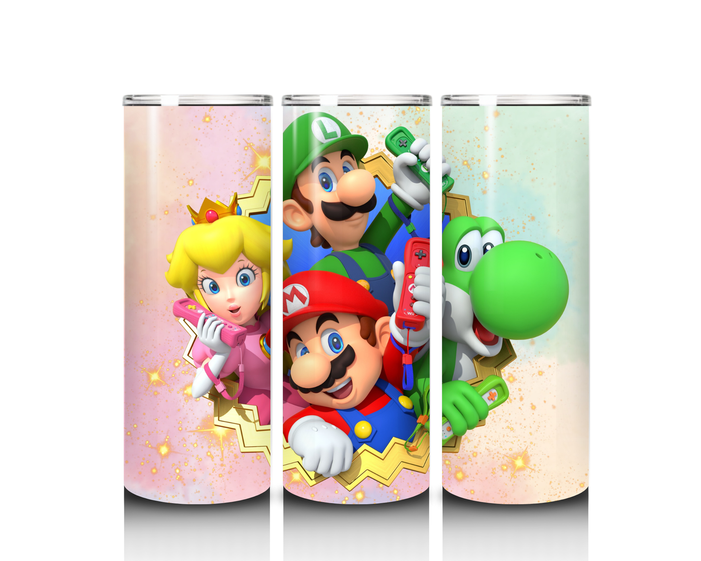 20 oz Mario, Luigi, Yoshi and Princess Peach Tumbler