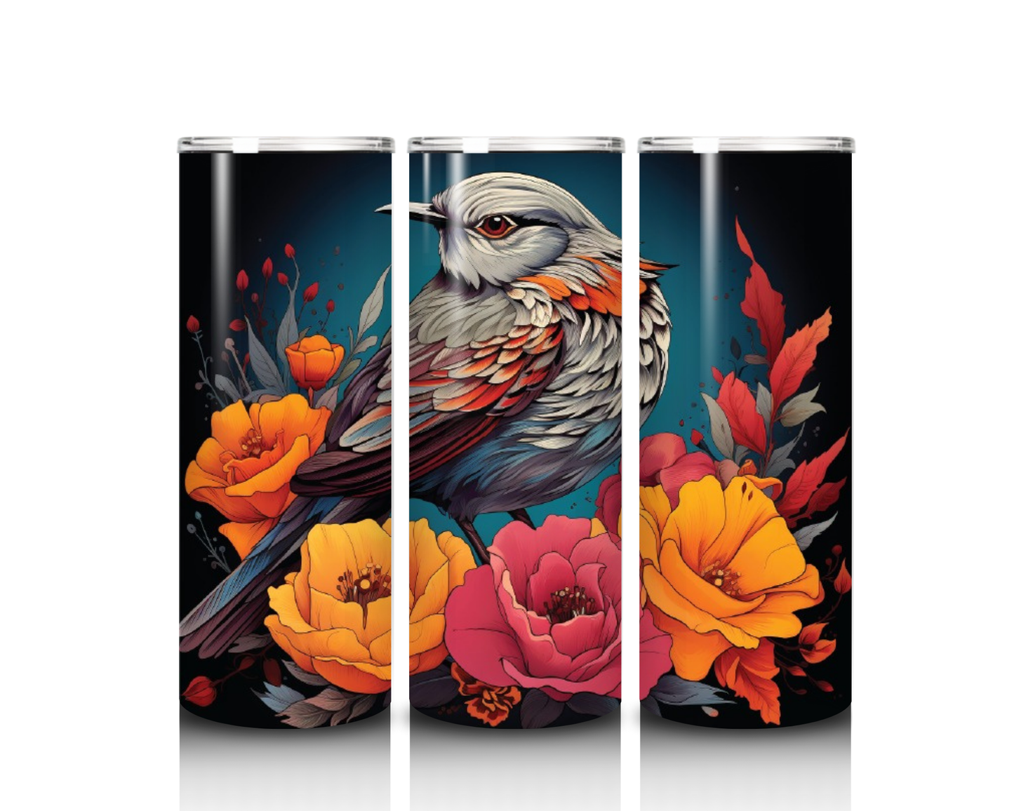 20 oz Bird on Flowers Tumbler