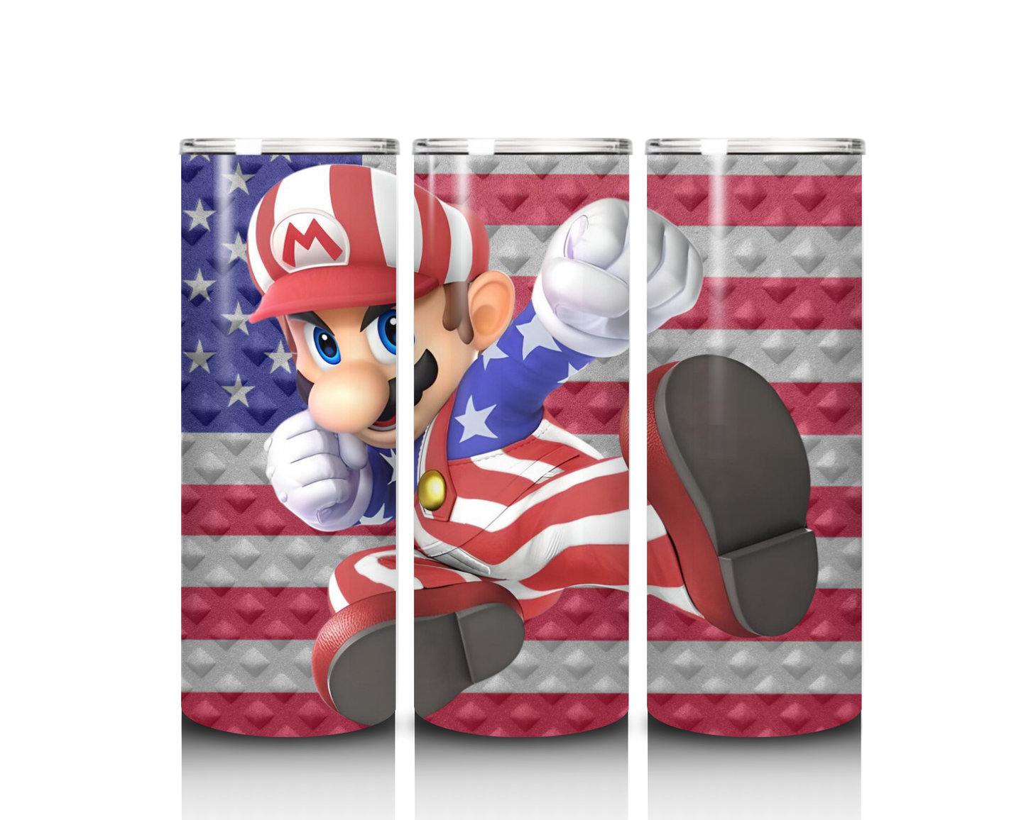 20 oz Patriotic Mario Tumbler