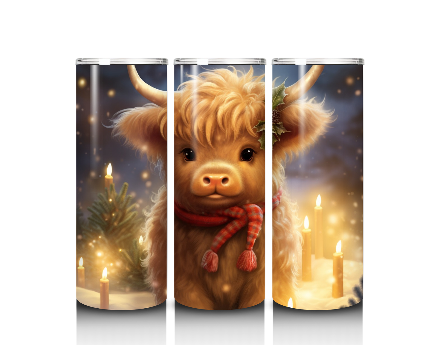 20 oz Christmas Baby Highland Cow Tumbler