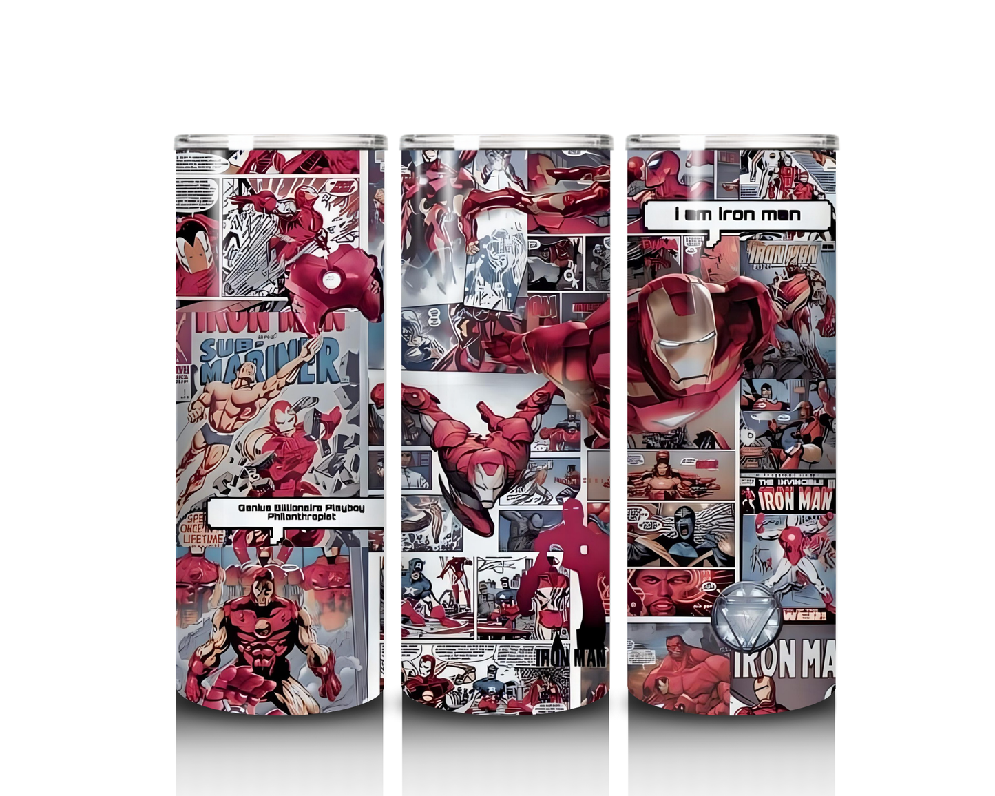 20 oz Iron Man Comics Tumbler