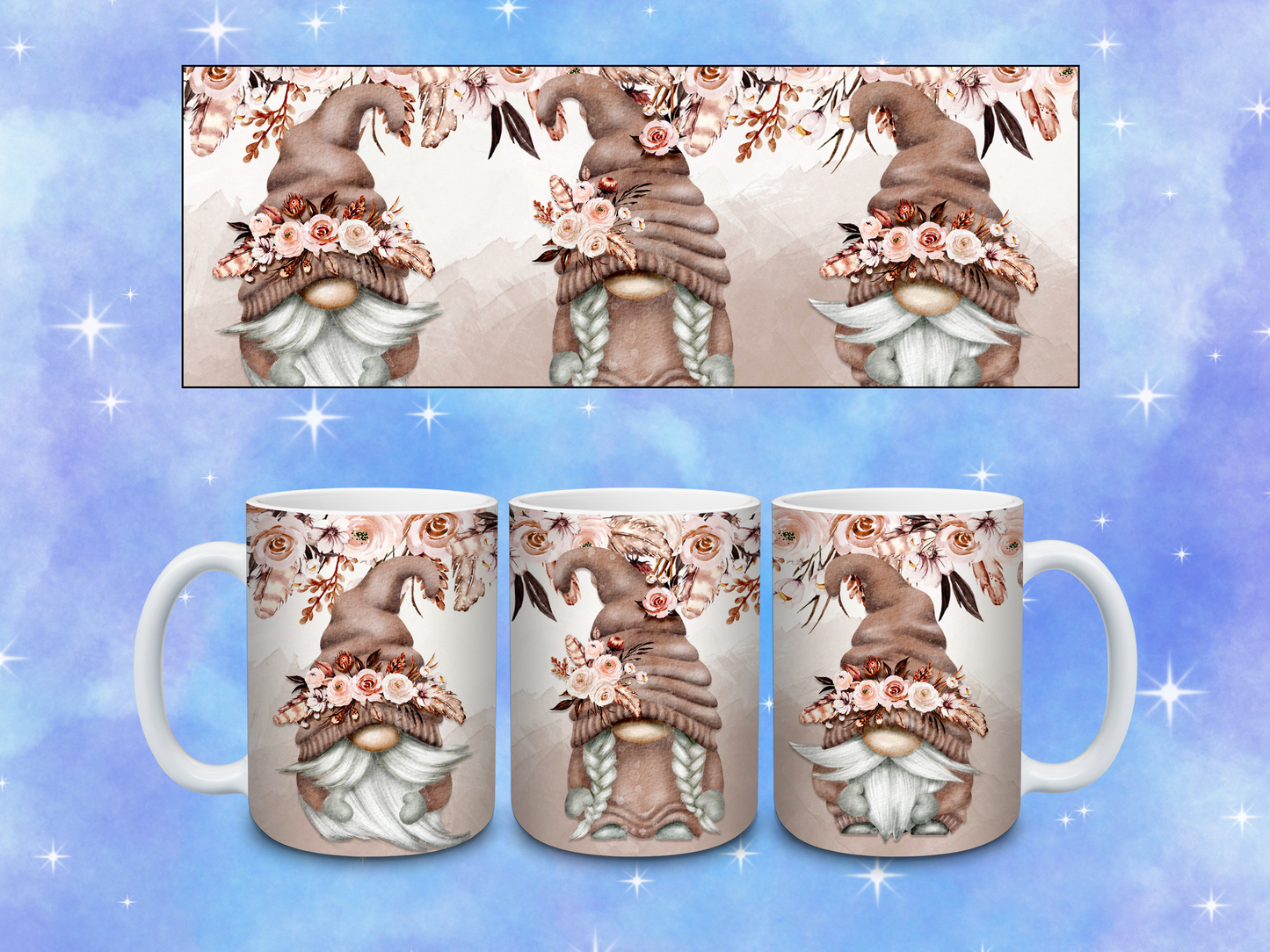 Floral Gnome Coffee Mug