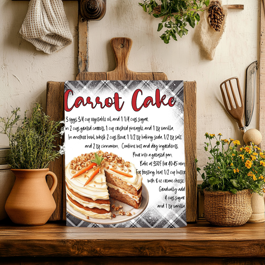 Carrot Cake Recipe Dish Towel