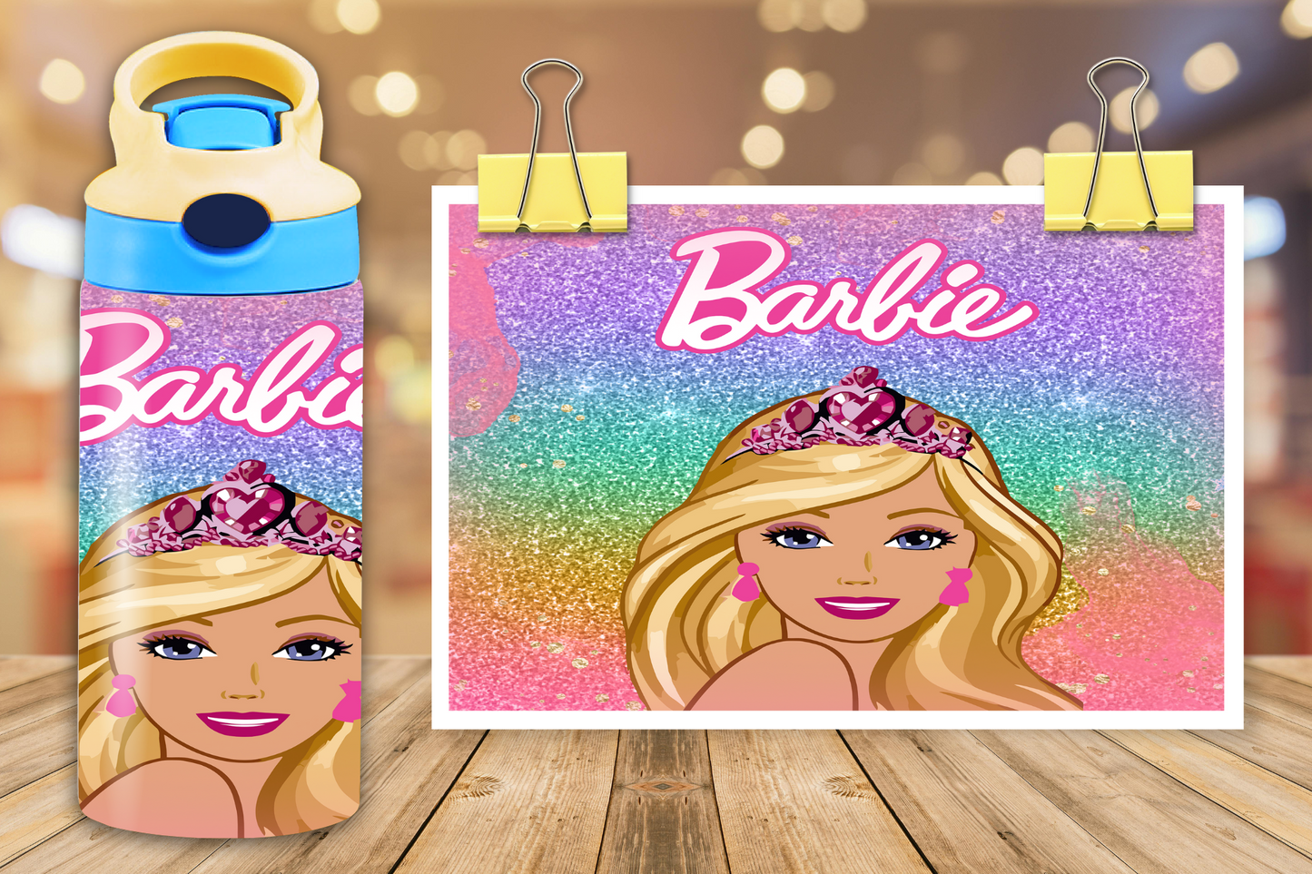 Sparkly Barbie Kids Tumbler