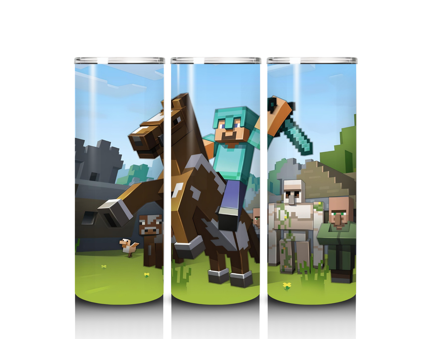 20 oz Steve on Horseback Minecraft Tumbler