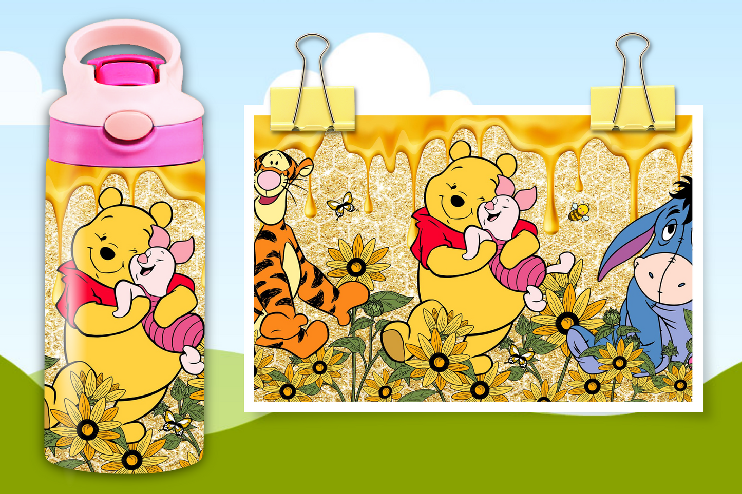 12 oz Pooh and Friends Water Bottle