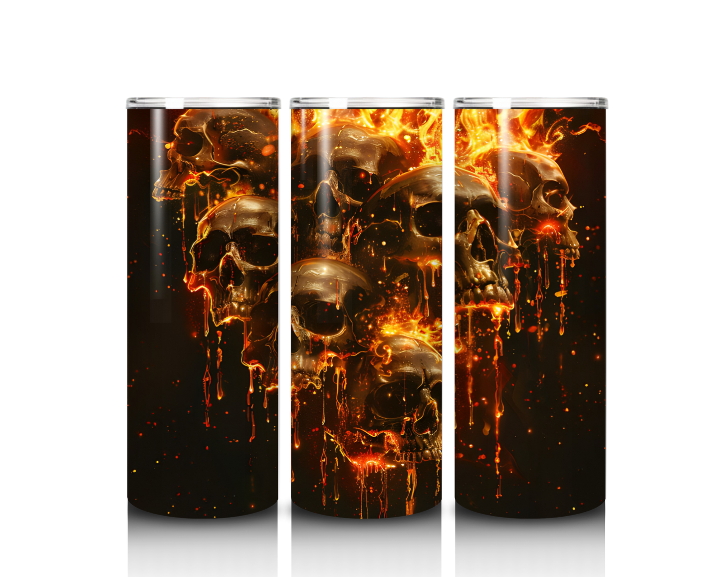 Flaming Skulls Tumbler