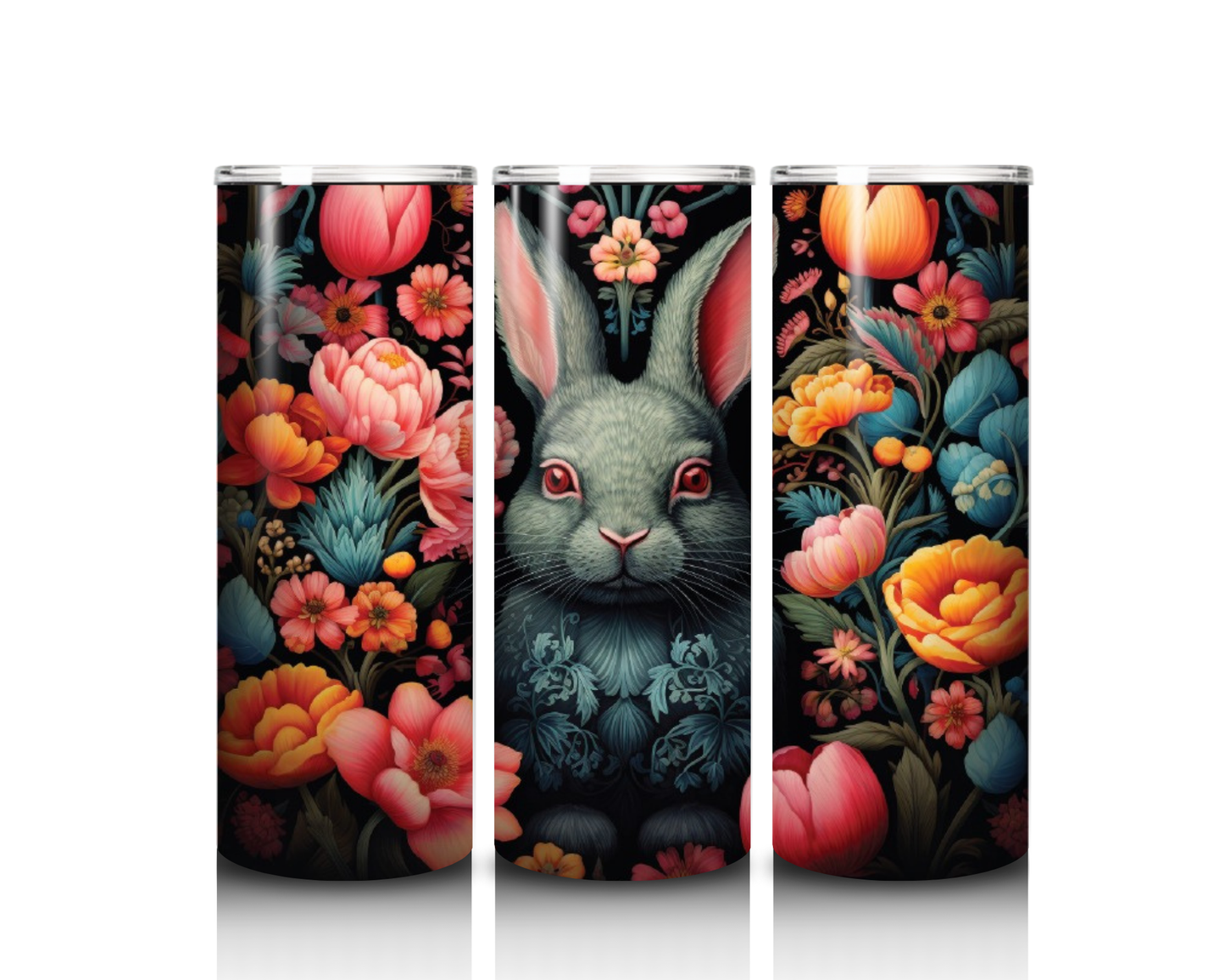 20 oz Floral Rabbit Tumbler