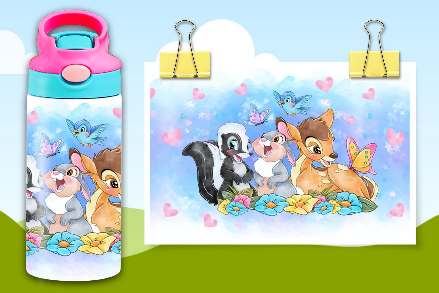 12 oz Bambi Water Bottle