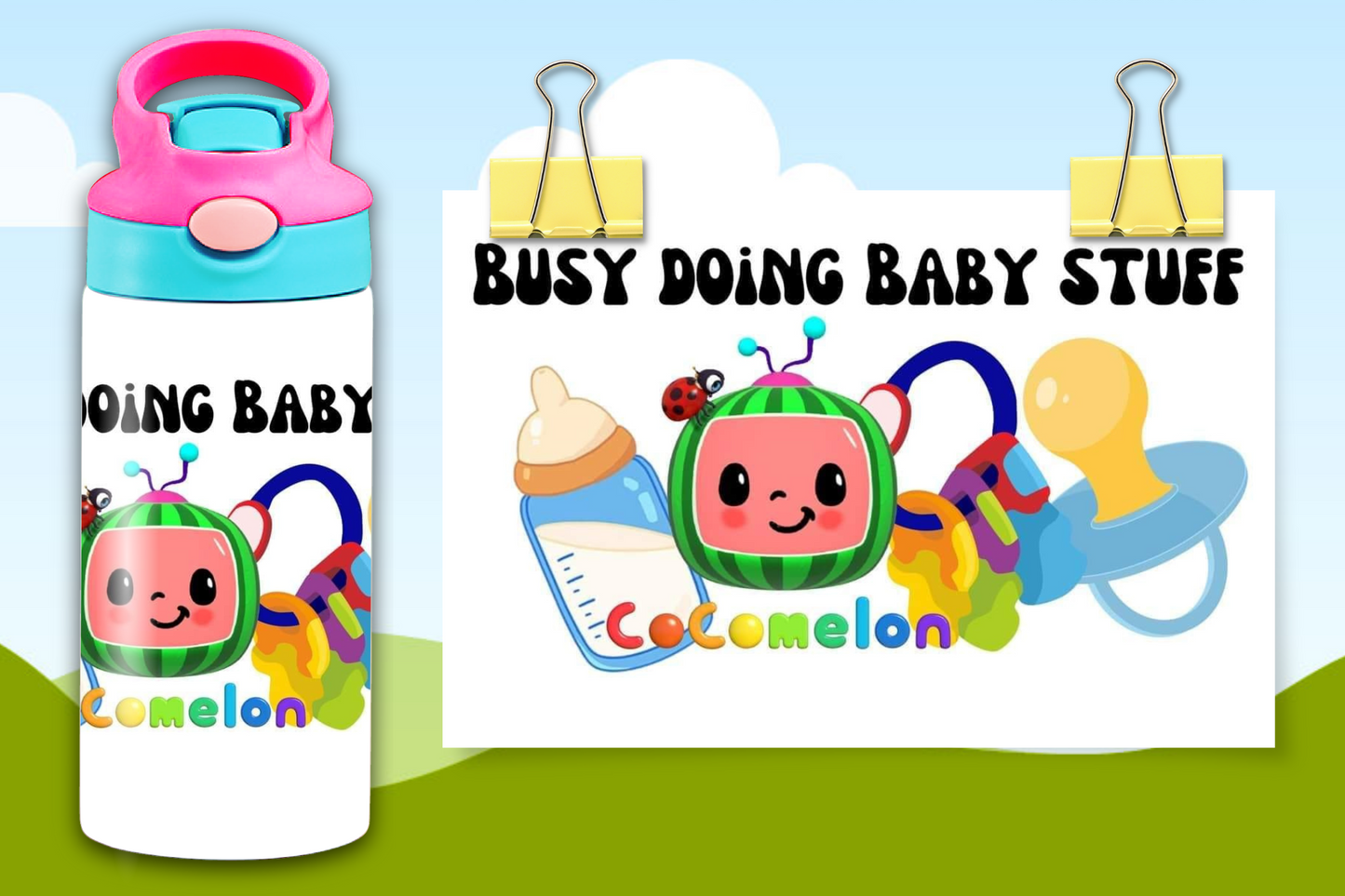 12 oz Cocomelon Water Bottle