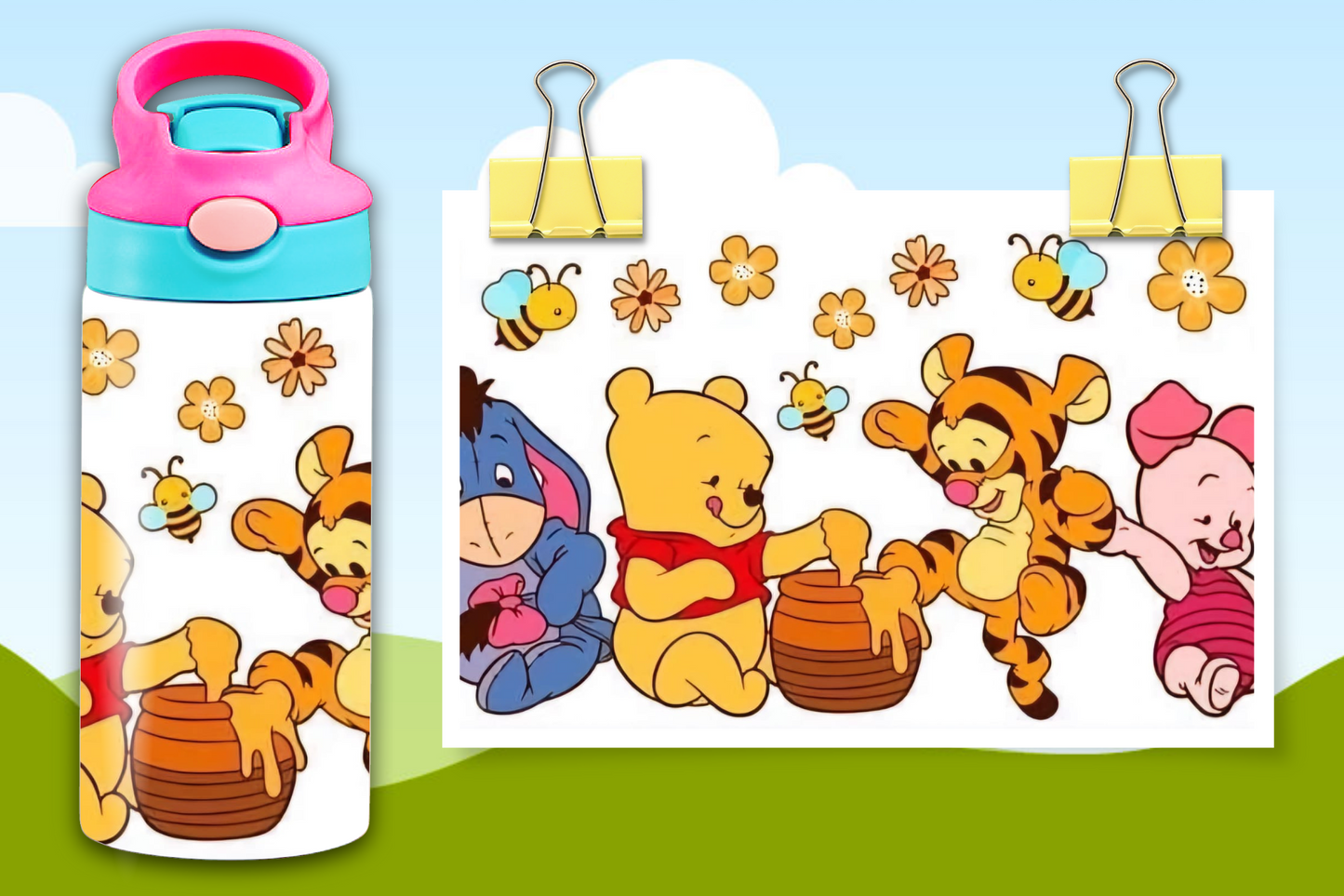 12 oz Pooh and Friends Water Bottle