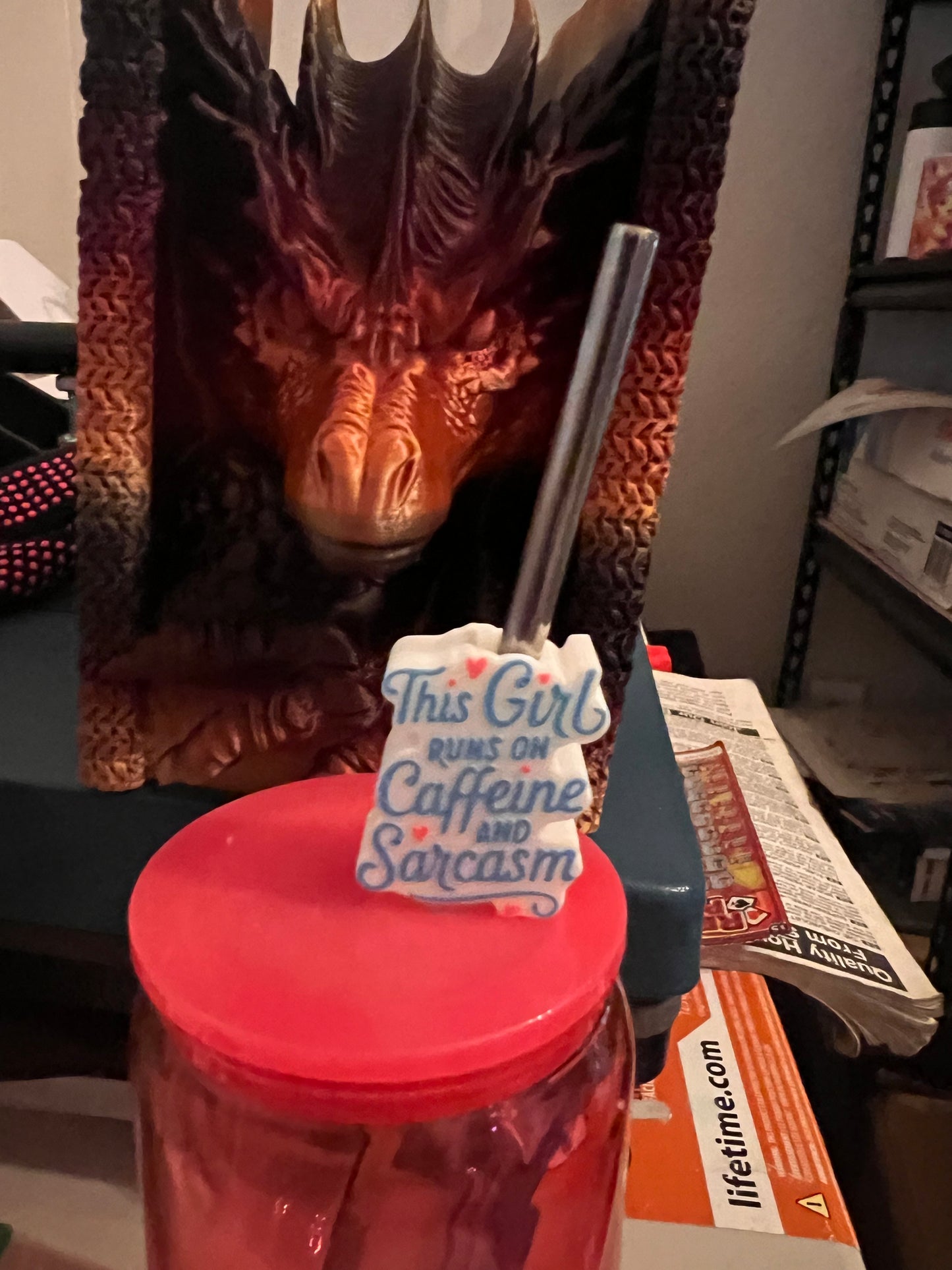 This Girl Runs on Caffeine Straw Topper