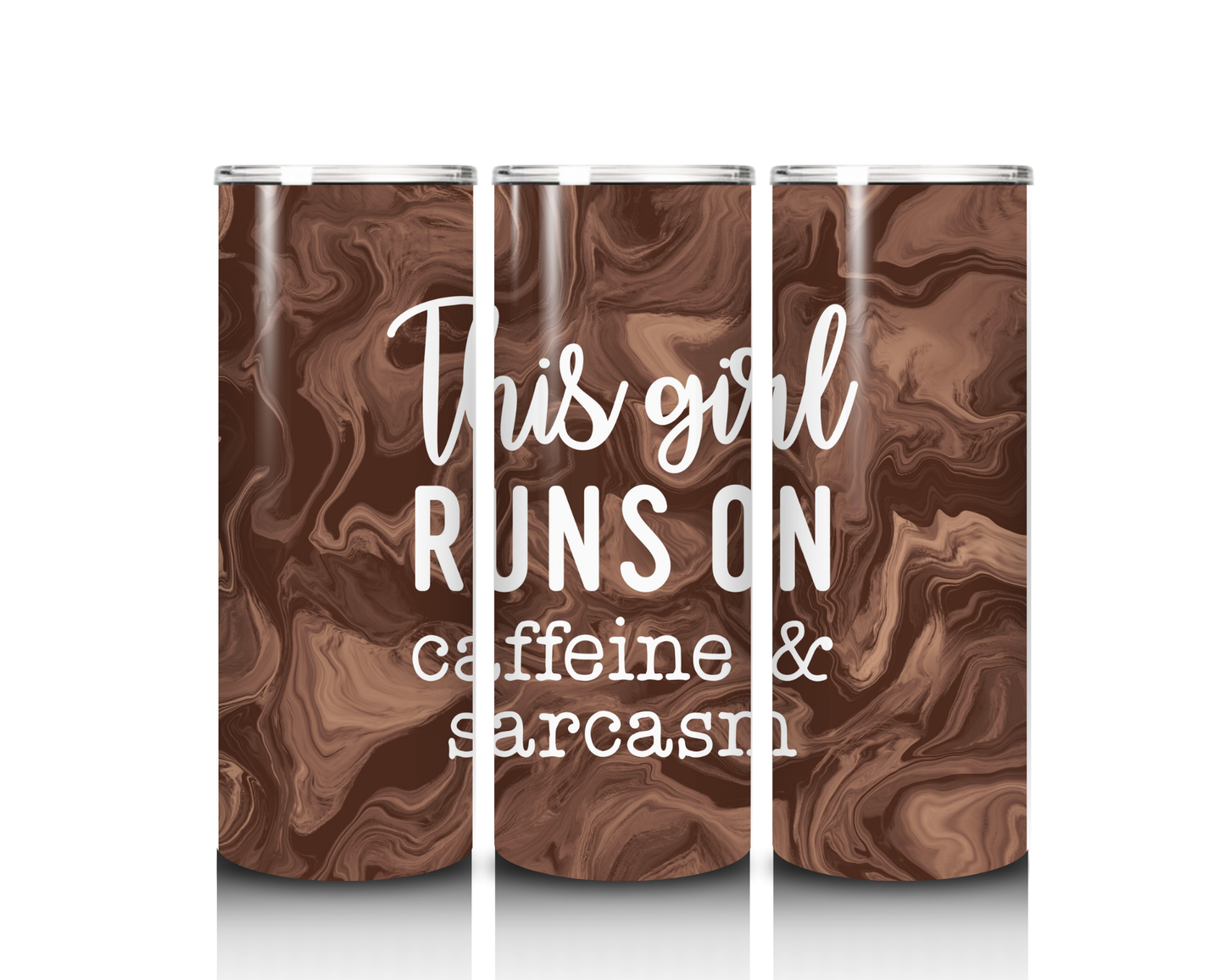 20 oz This Girl Runs on Caffeine and Sarcasm Tumbler