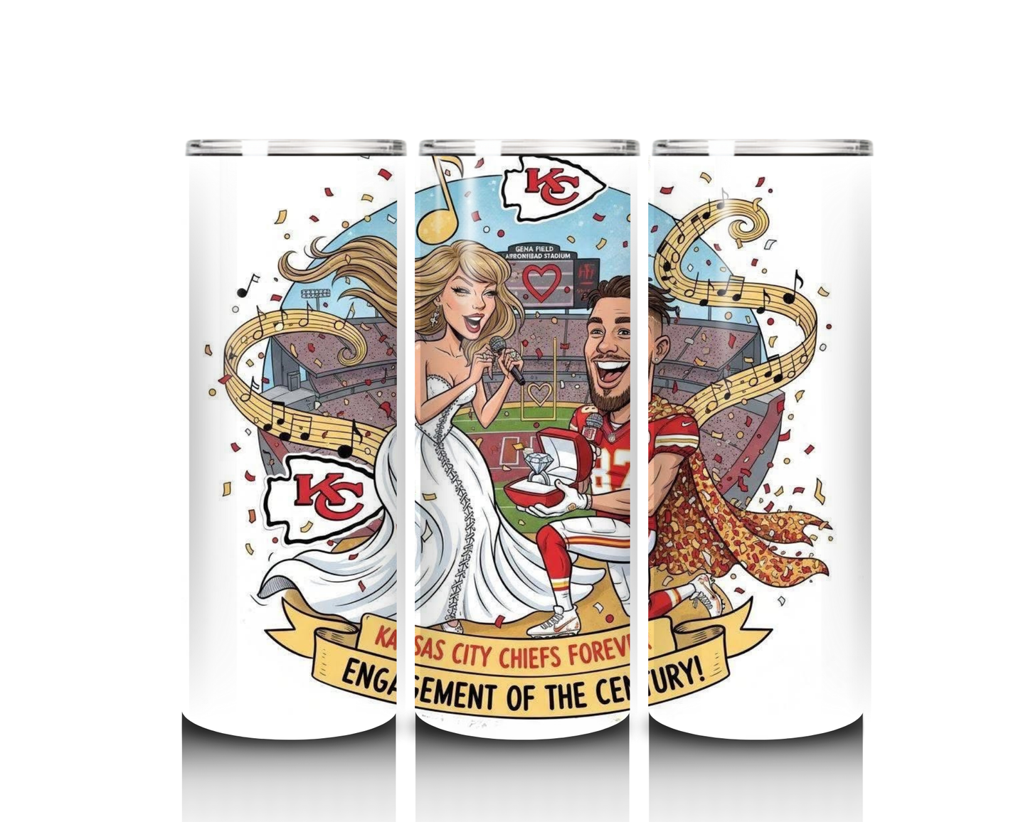 Taylor and Travis Engagement Tumbler