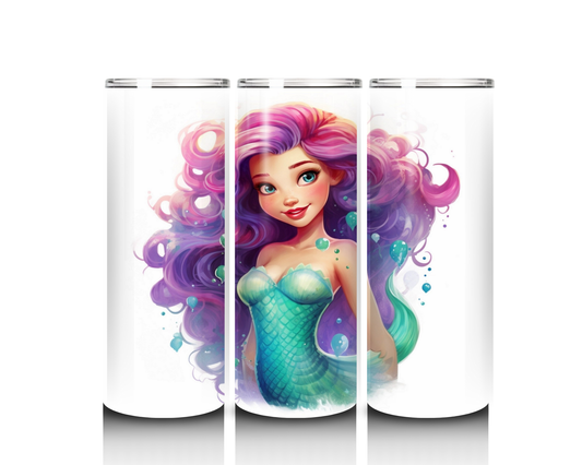 Purple Hair Mermaid Tumbler