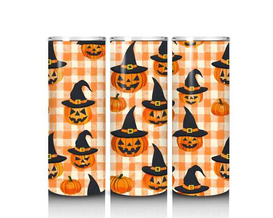 Plaid Witch Pumpkin Tumbler