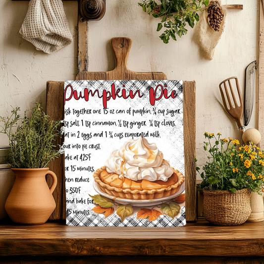 Pumpkin Pie Recipe Dish Towel