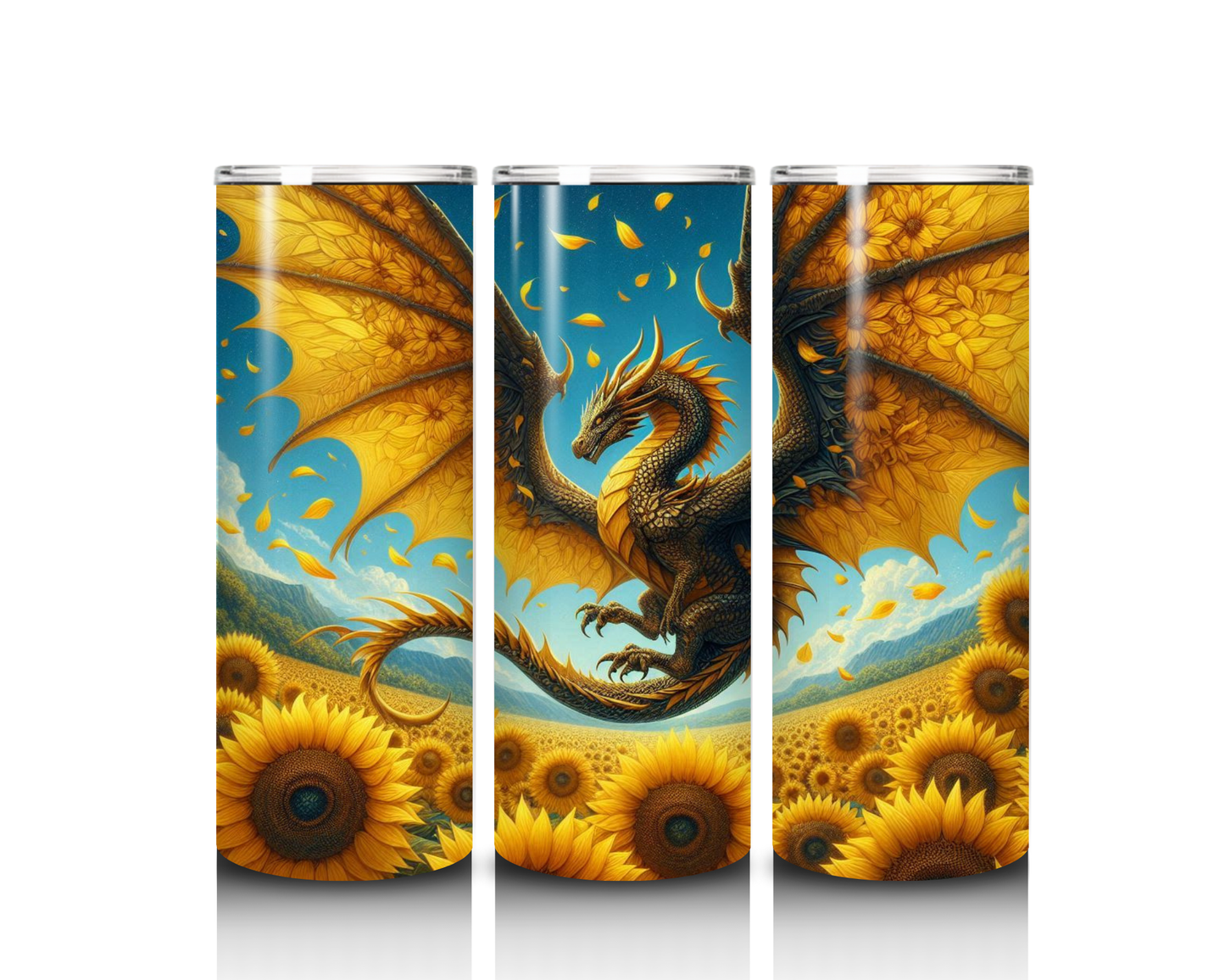 20 oz Sunflower Dragon Tumbler