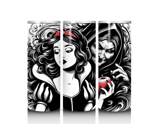 20 oz Black and White Snow White and the Witch