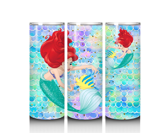 20 oz Ariel and Flounder Tumbler