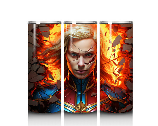 20 oz Shattered Captain Marvel Tumbler