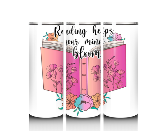 Reading Helps Your Mind Bloom Tumbler