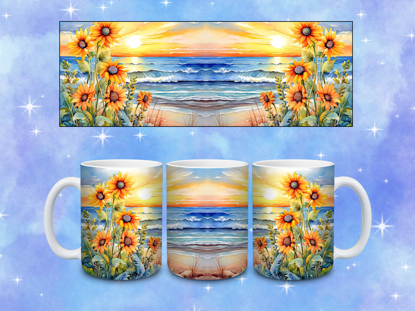 Sunflower Beach Coffee Mug