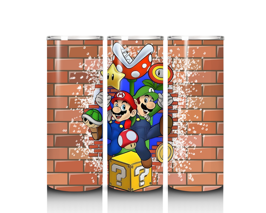 20 oz Mario Bros Wall Break Tumbler