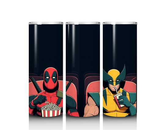 20 oz Deadpool and Wolverine at the Movies Tumbler