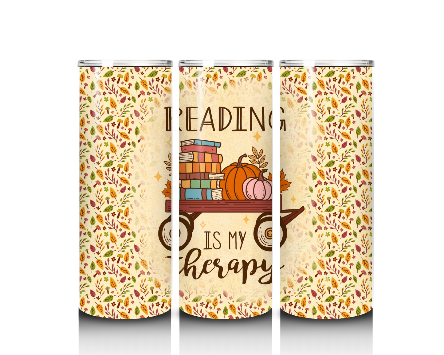Reading is My Therapy Tumbler
