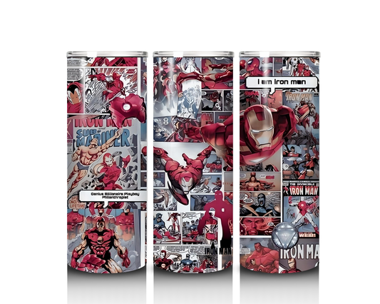 20 oz Iron Man Comics Tumbler