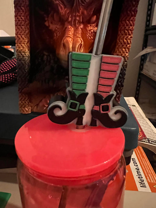 Witch Boots Straw Topper