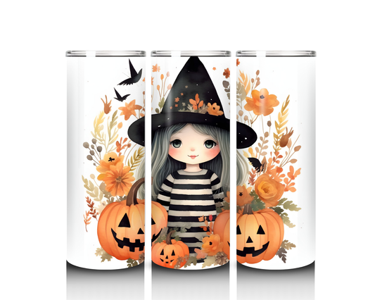 Girl in a Pumpkin Patch Tumbler