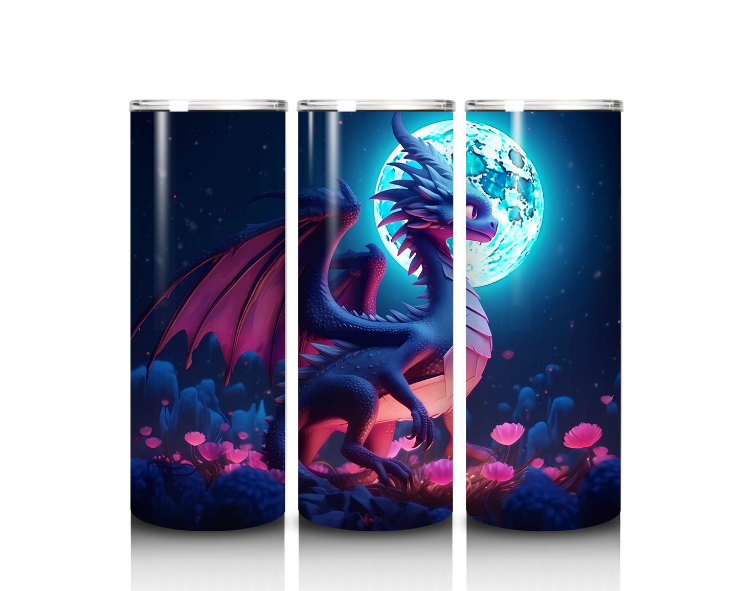 20 oz Moon Flower Dragon Tumbler