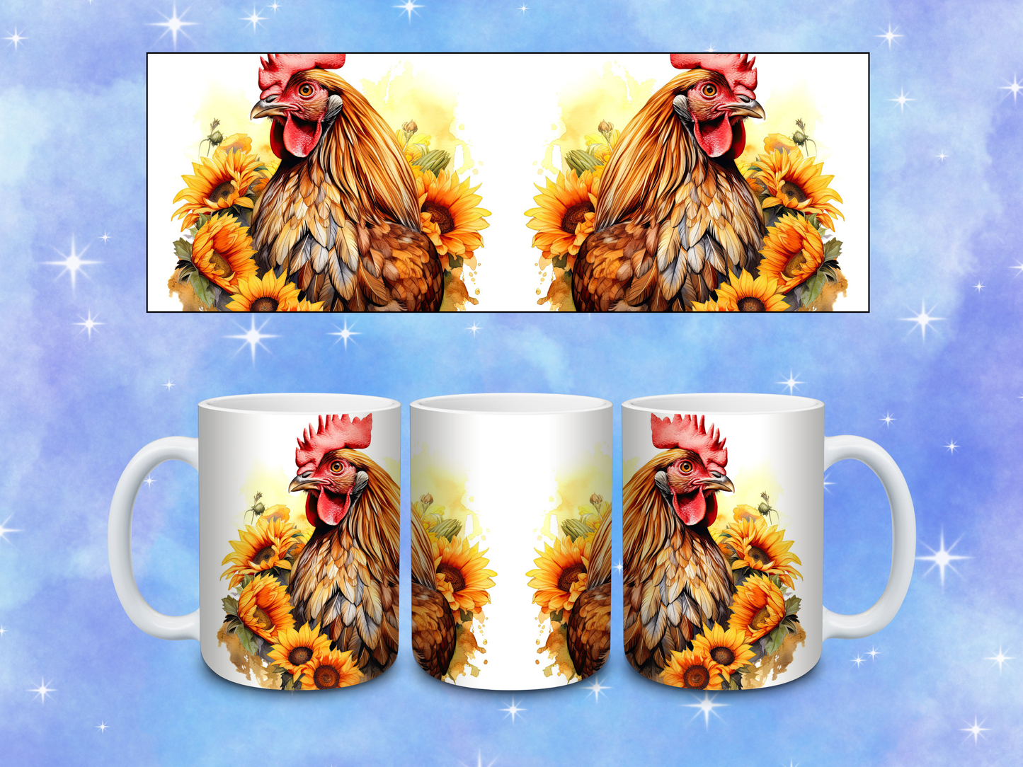 Sunflower Chicken Coffee Mug