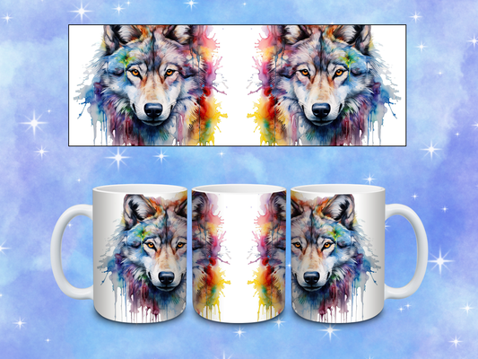 Watercolor Wolf Coffee Mug