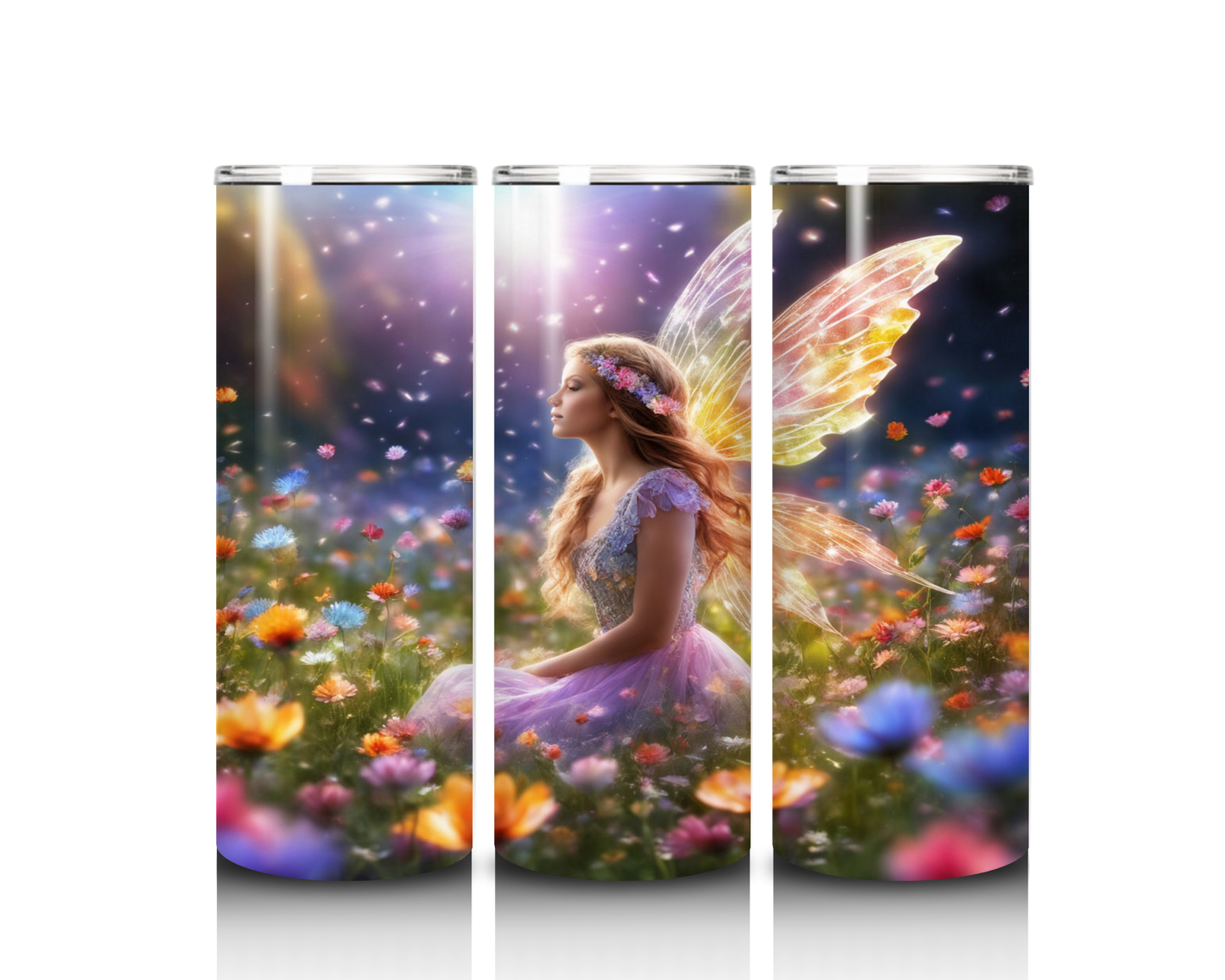 Fairy in a Field of Flowers Tumbler