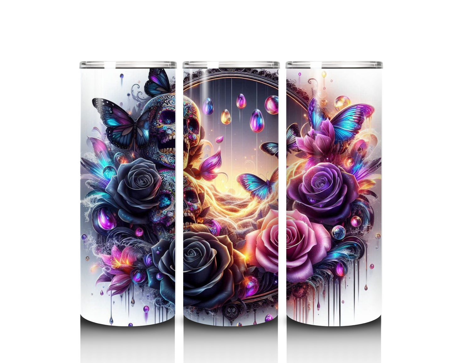 Skulls with Flowers Tumbler