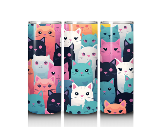 20 oz Colorful Cats Tumbler