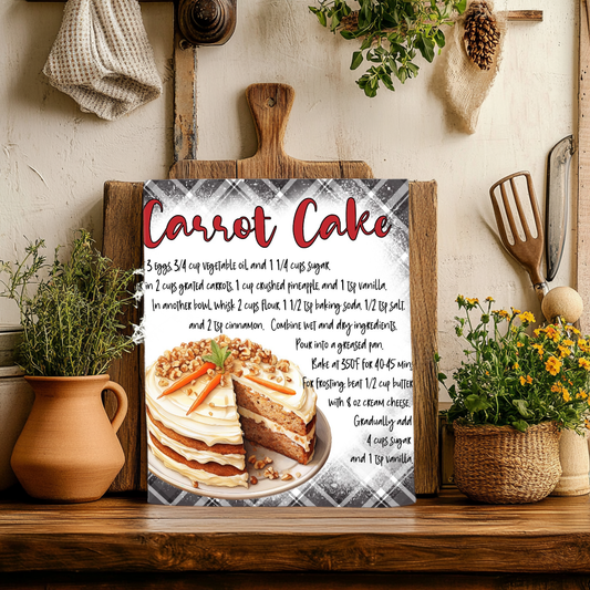 Carrot Cake Recipe Dish Towel