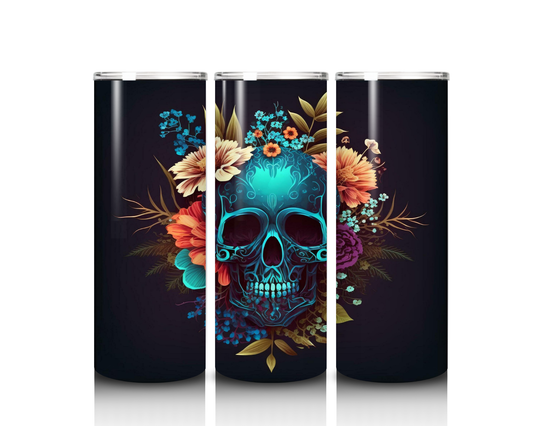 20 oz Blue Skull Tumbler