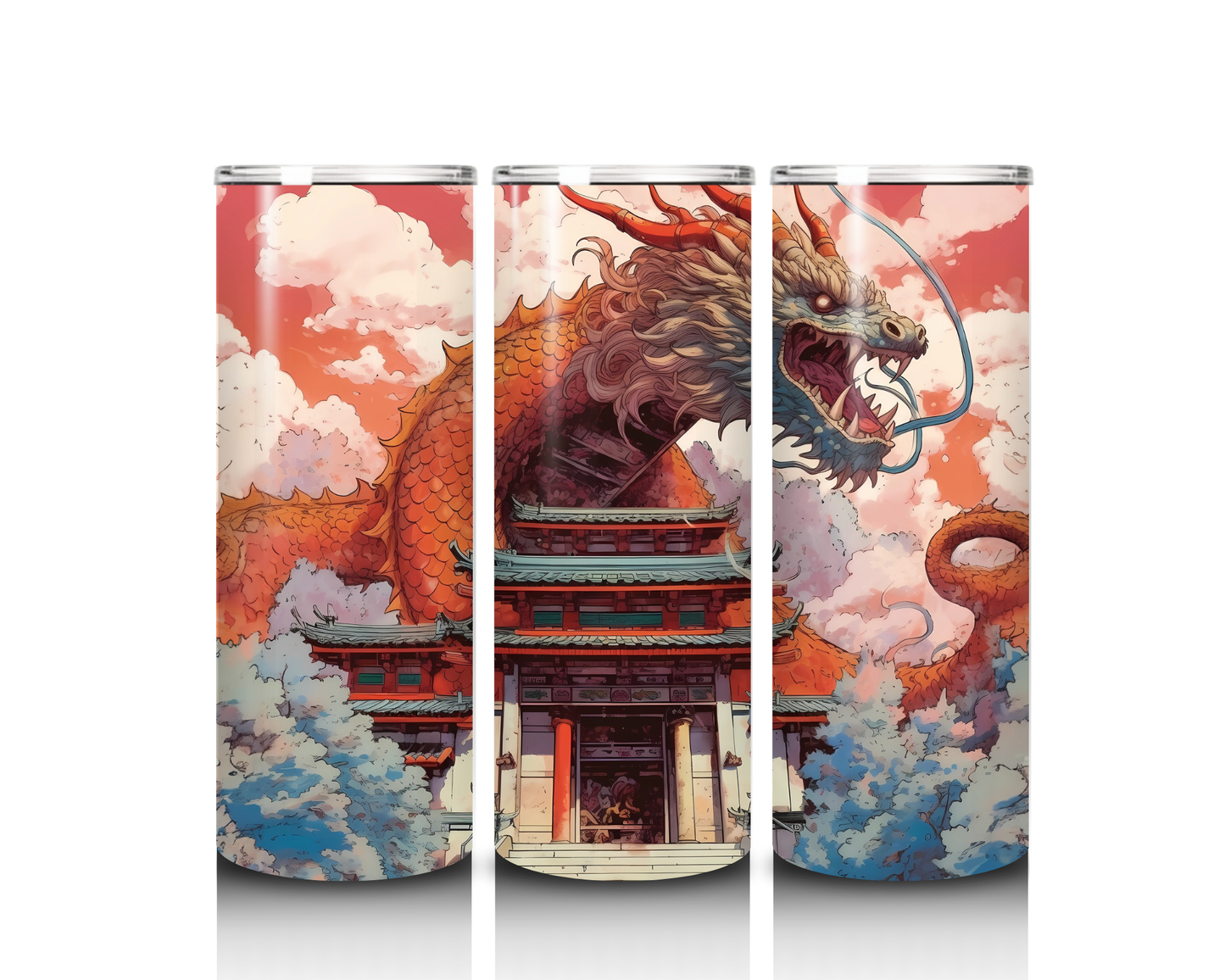 20 oz Oriental Temple Dragon Tumbler