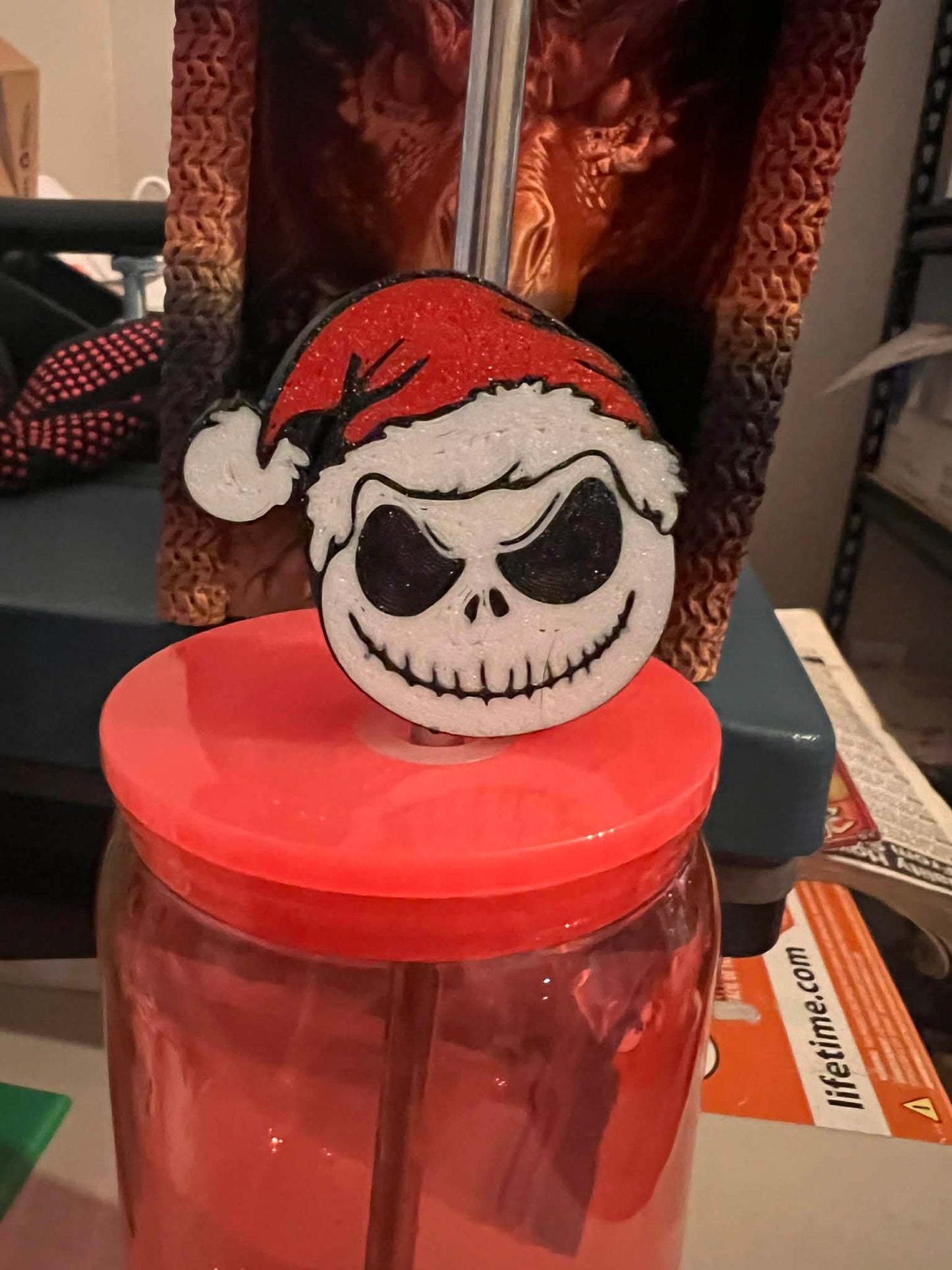 Skellington Santa Straw Topper